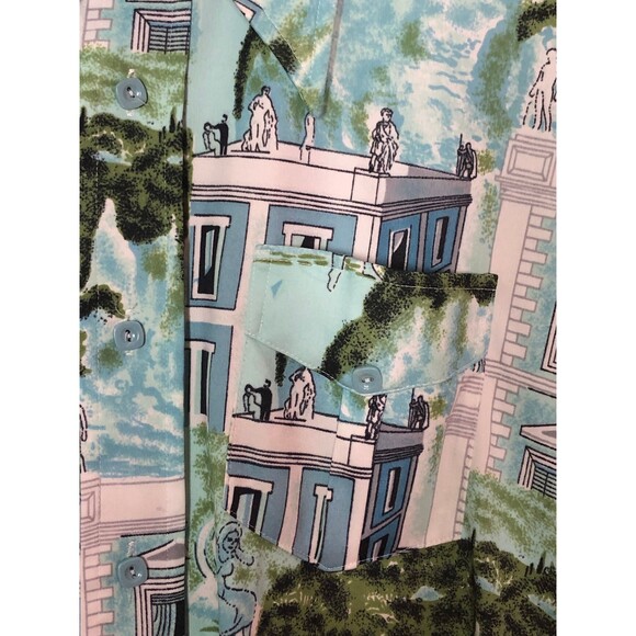 1970s BY MARTINI Long Sleeve DISCO Button Up. All Over Print W/Pointed Collar. L - Picture 5 of 10